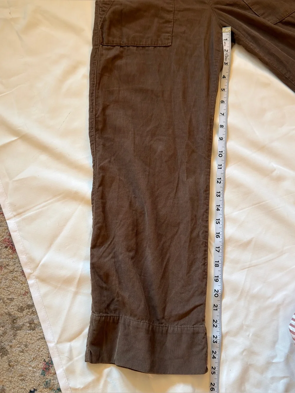Velvet Vera Corduroy Cargo Style Pocket Pant Brown
